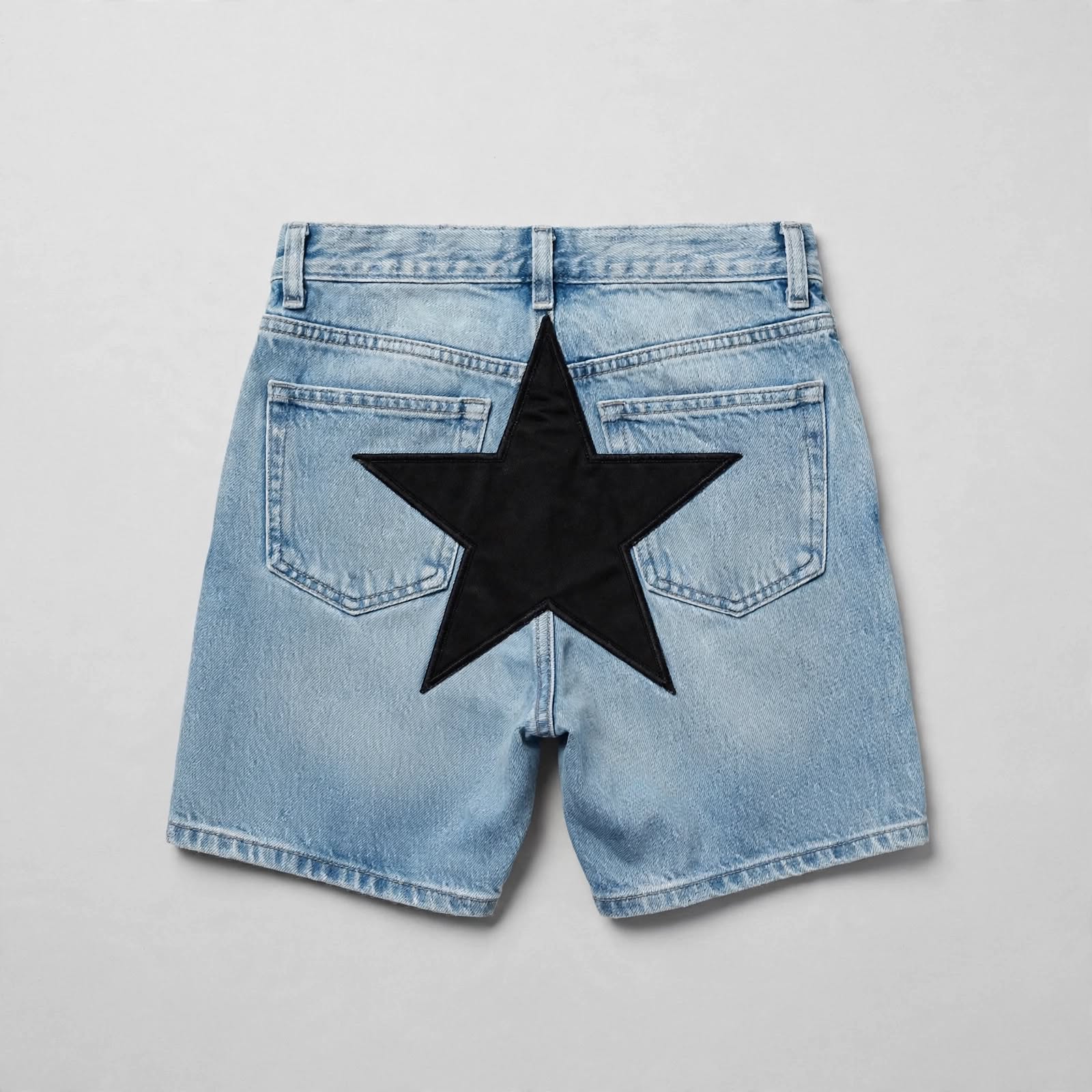Blue Patch Denim Shorts